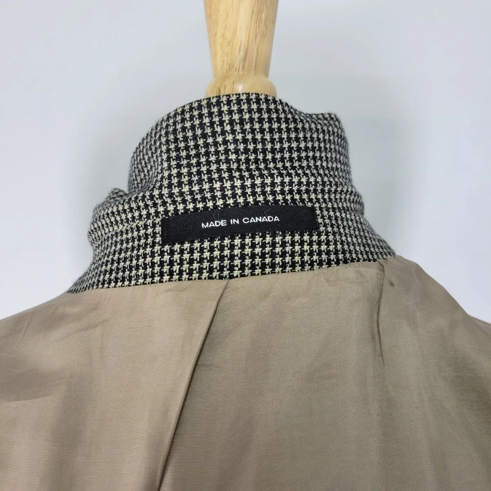 Calvin Klein Men's‎ Sport Coat Blazer Three Button Beige Black Wool 46XL
